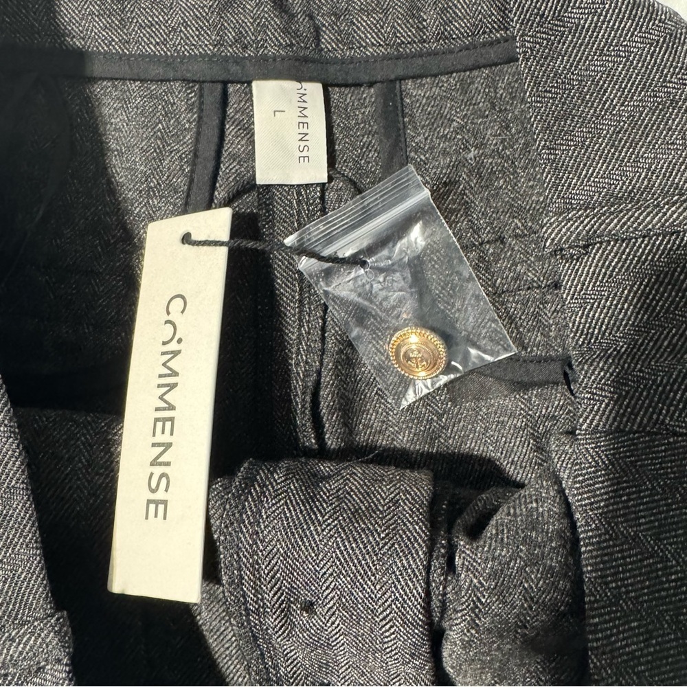 Cömmense High-Waisted Button-Front Wide-Leg Pants Size Large NWOT Chic Modern - Picture 10 of 11
